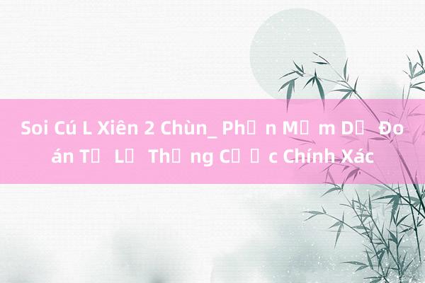 Soi Cú L Xiên 2 Chùn_ Phần Mềm Dự Đoán Tỉ Lệ Thắng Cược Chính Xác